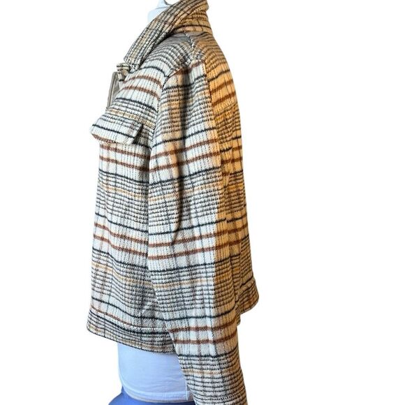 Joie Brushed Boxy Plaid Jacket, Shacket. Large. Cropped. Autumn Festival - Picture 13 of 16